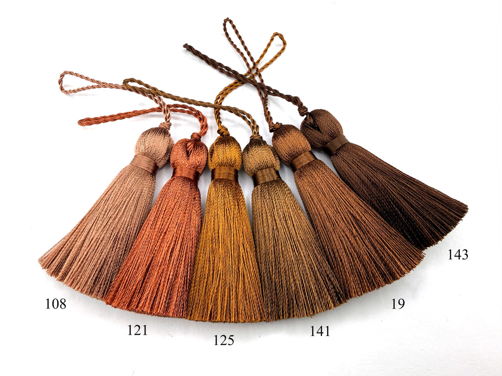 Brown 2 inches small silk tassels