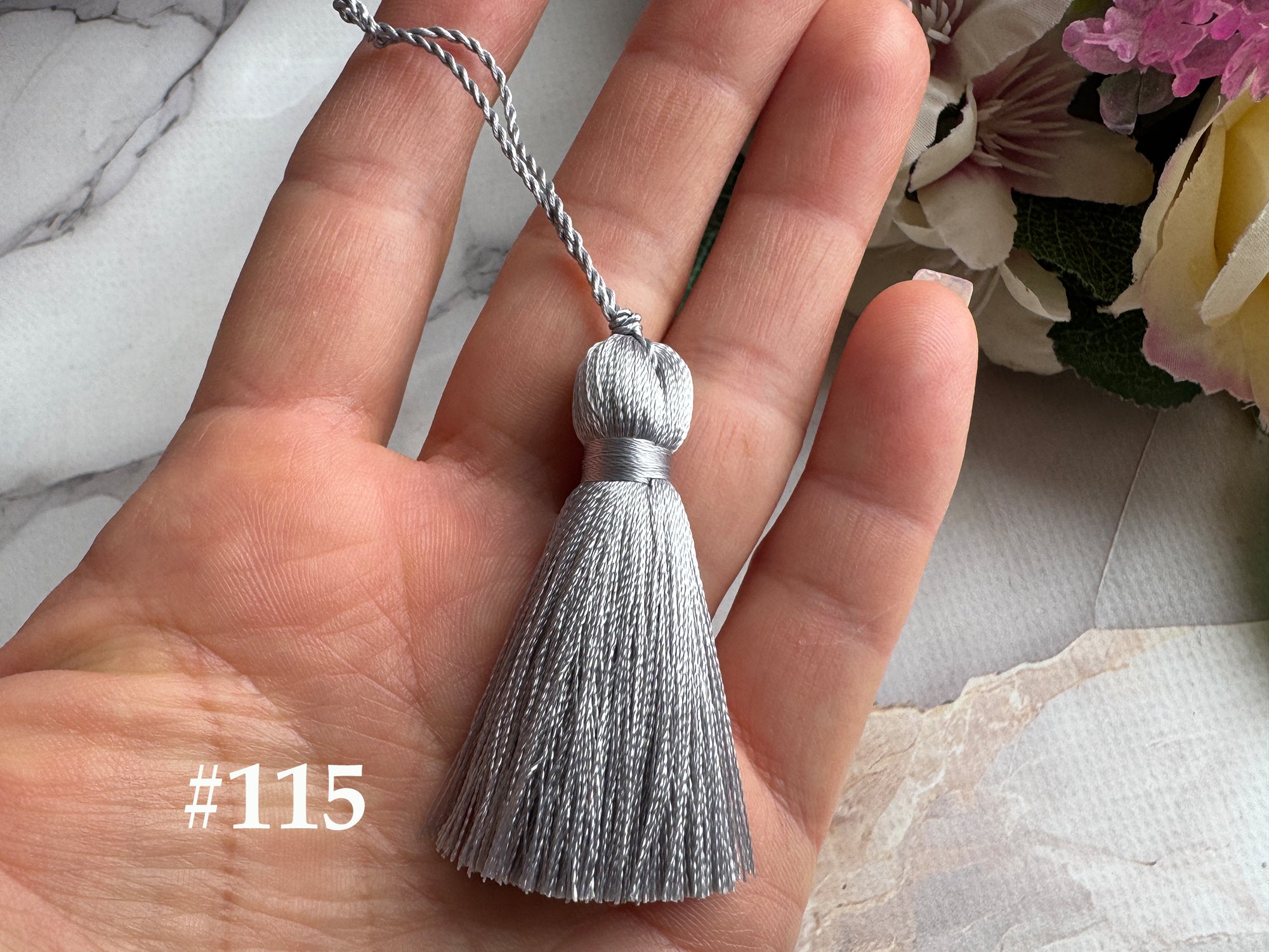 Gray Decoration 2 inches small silk tassels