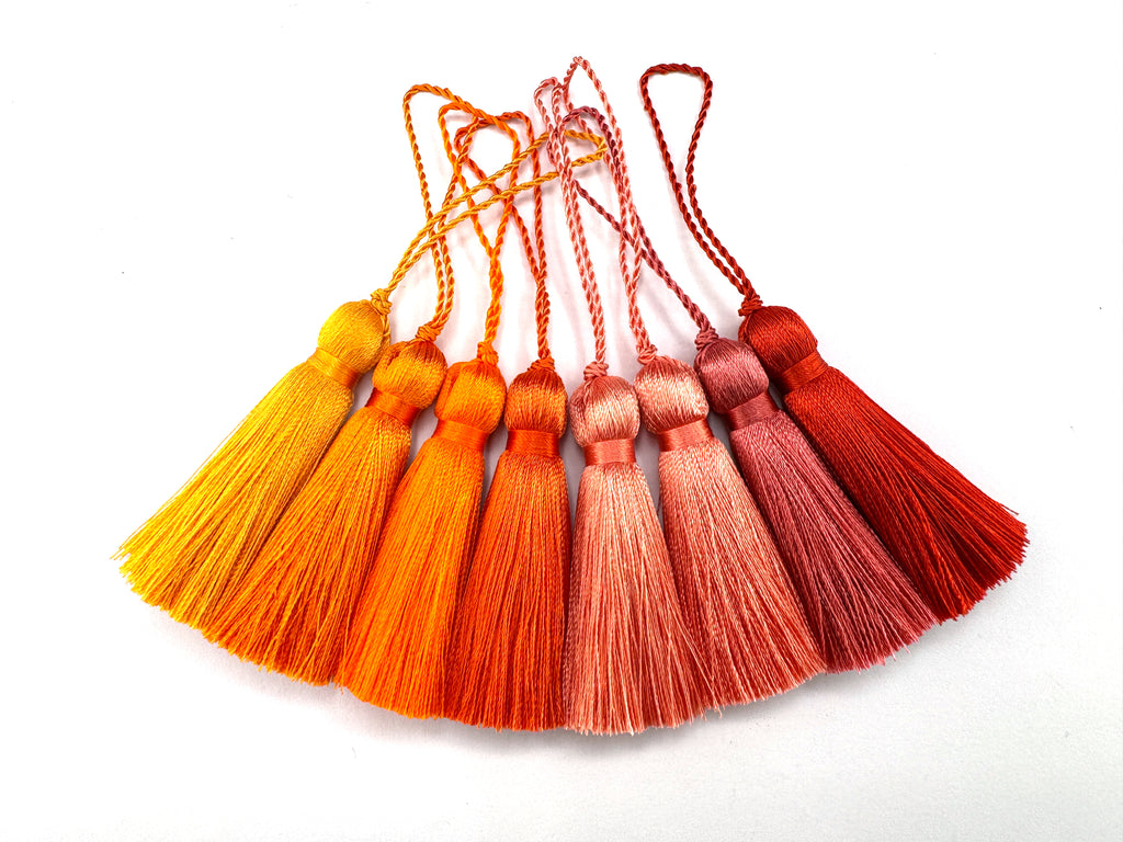 Orange 2 inches small silk tassels for invitations