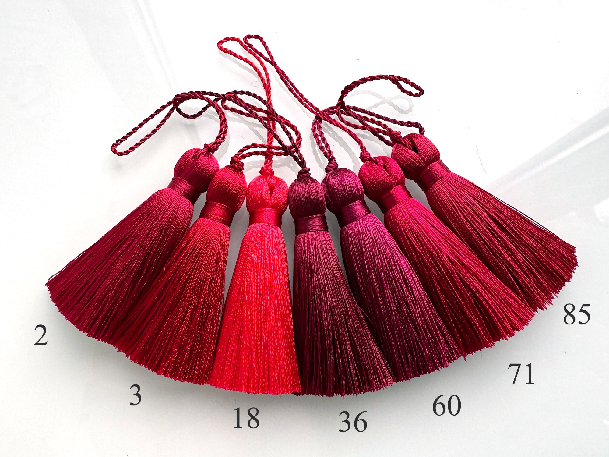 Red 2 inches small silk tassels for decoration
