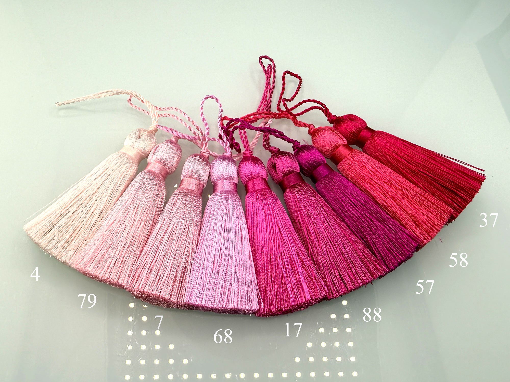 Pink 2 inches small silk tassels