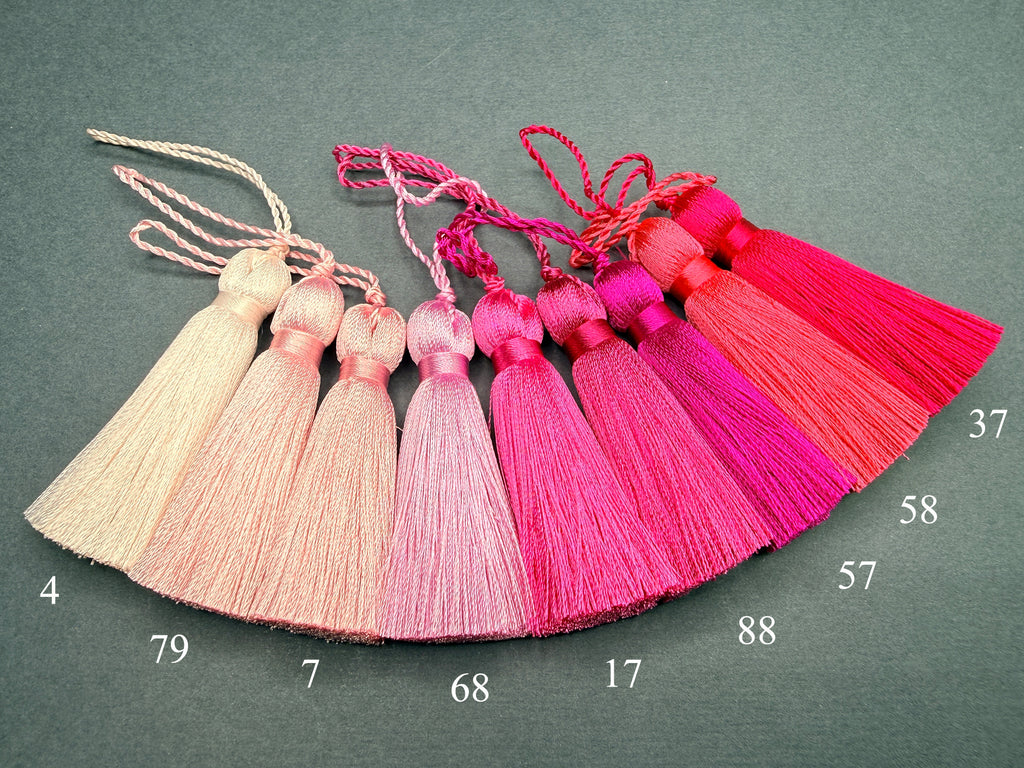 Pink 2 inches small silk tassels
