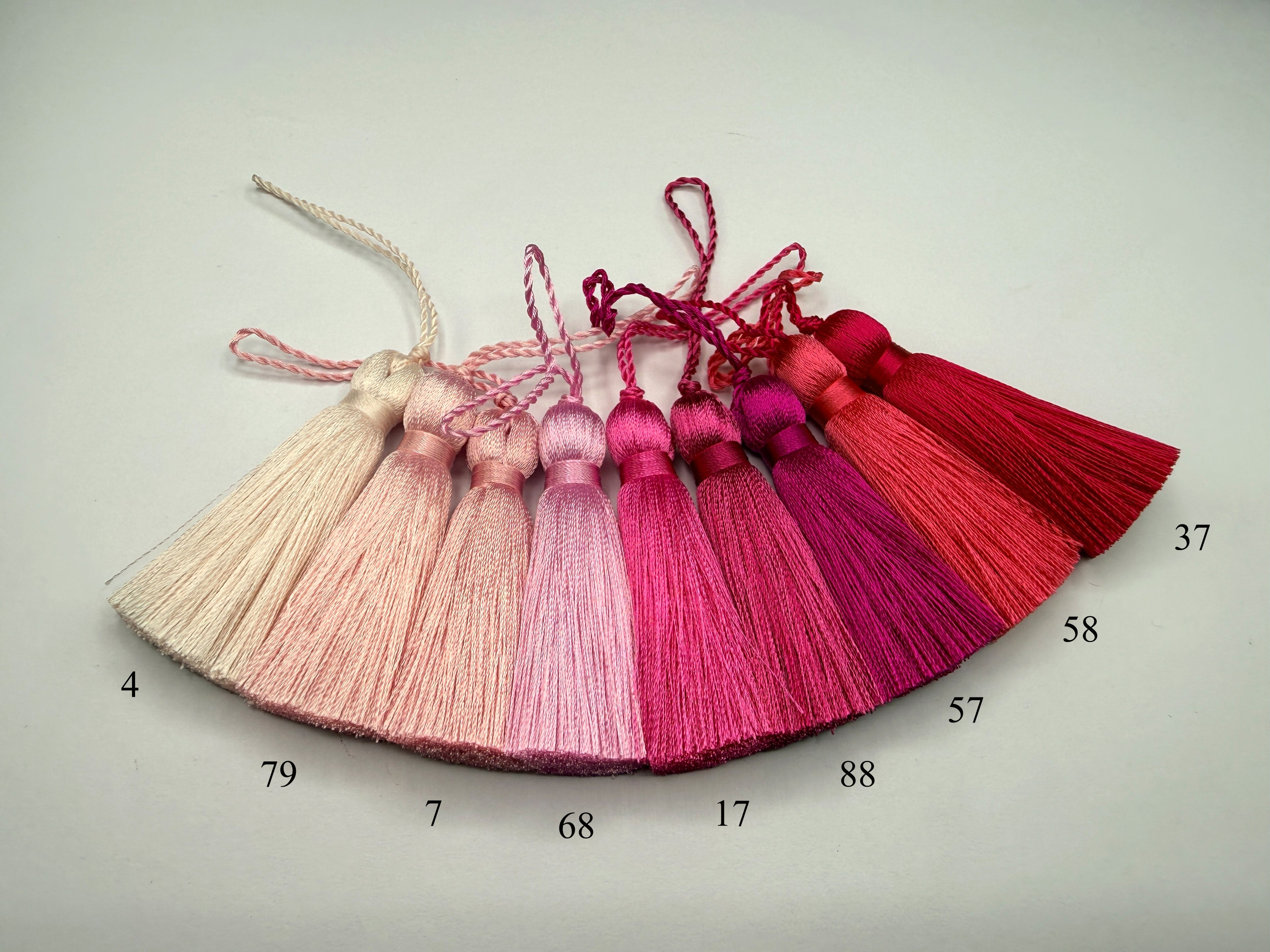 Pink 2 inches small silk tassels