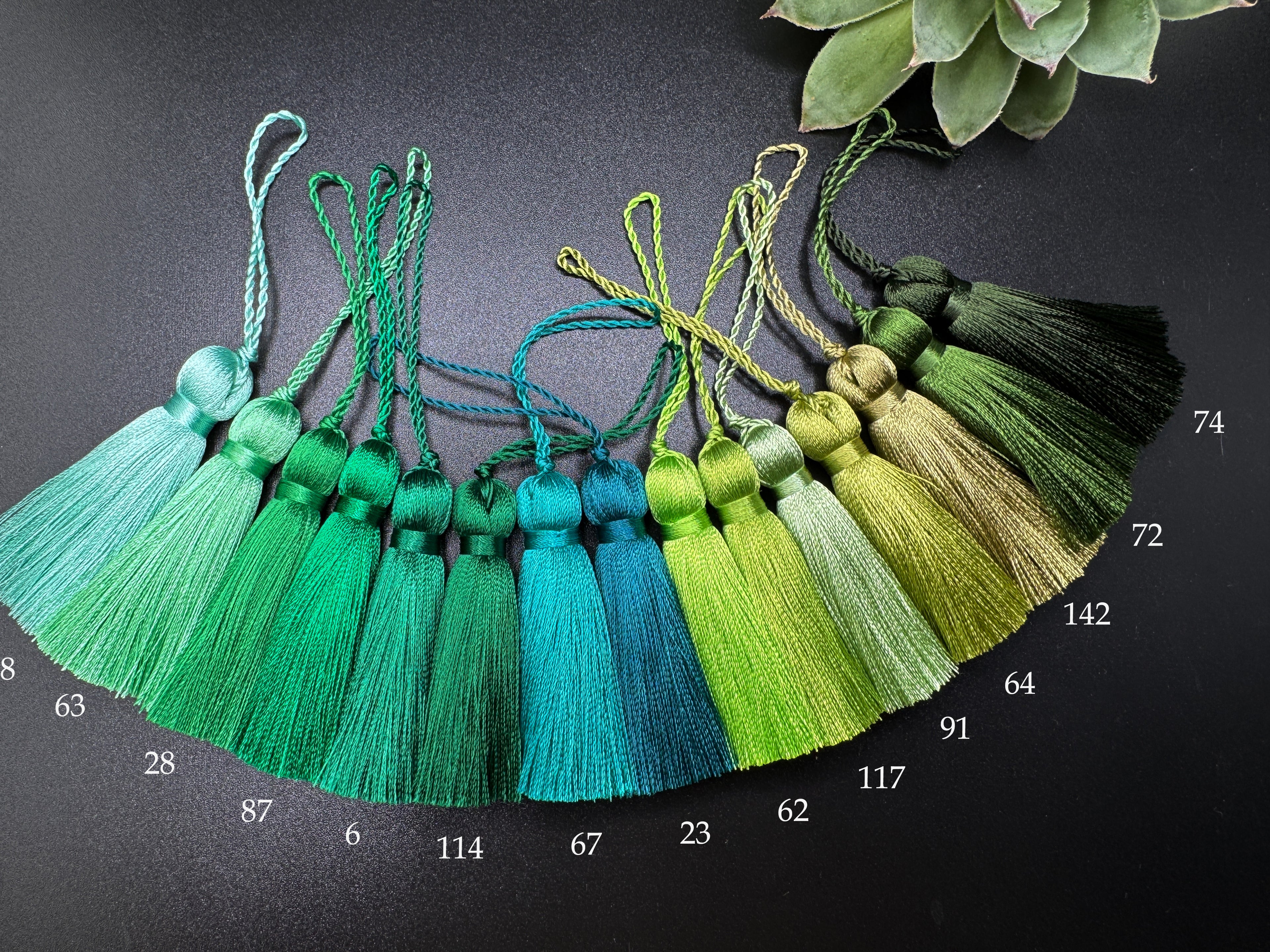 Green 2 inches small silk tassels for decoration