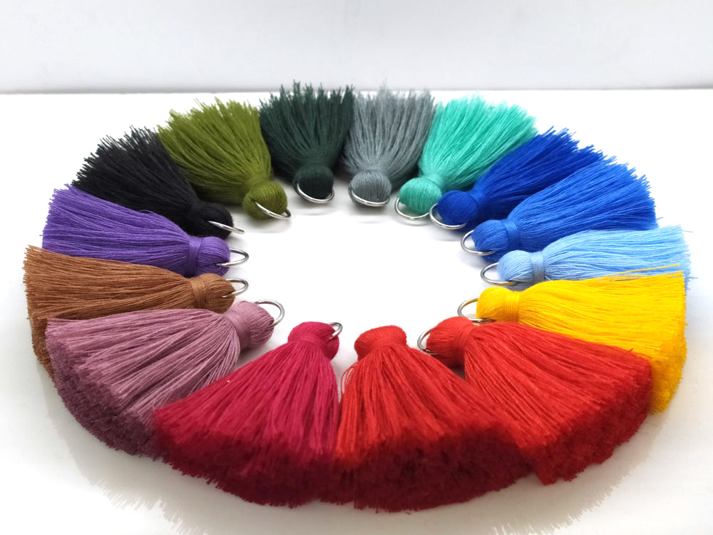Cotton tassel charm 2 inch (5cm), Handmade tassels, Purse tassels, Cotton Thread Tassel