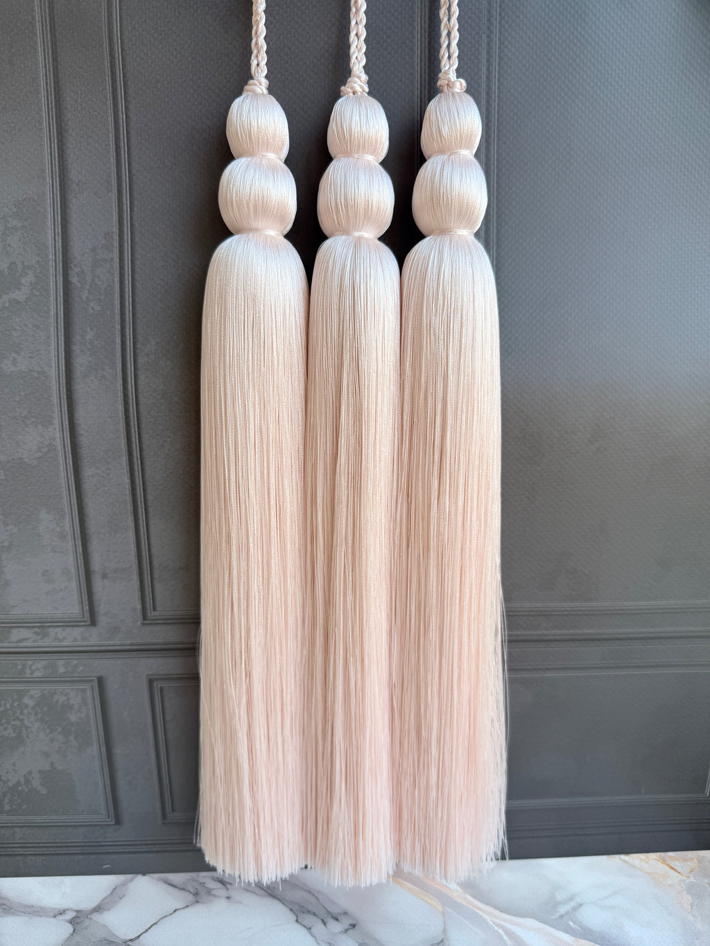 Decor 11.8 inches (30cm) MEGA thick silk tassel with beads