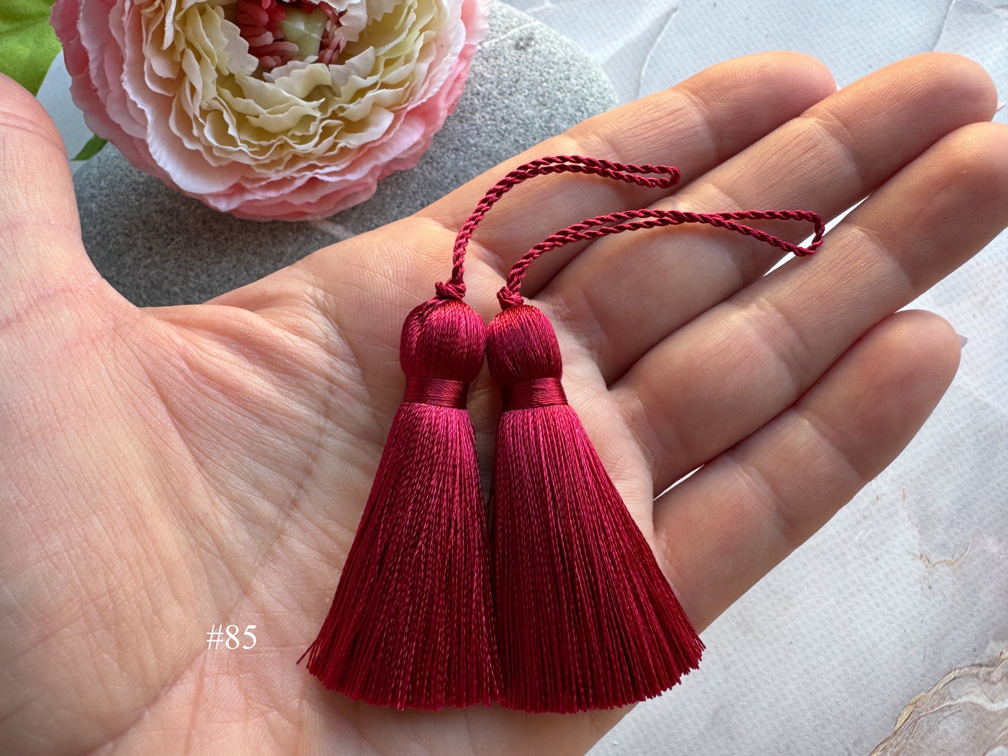 Red small tassels