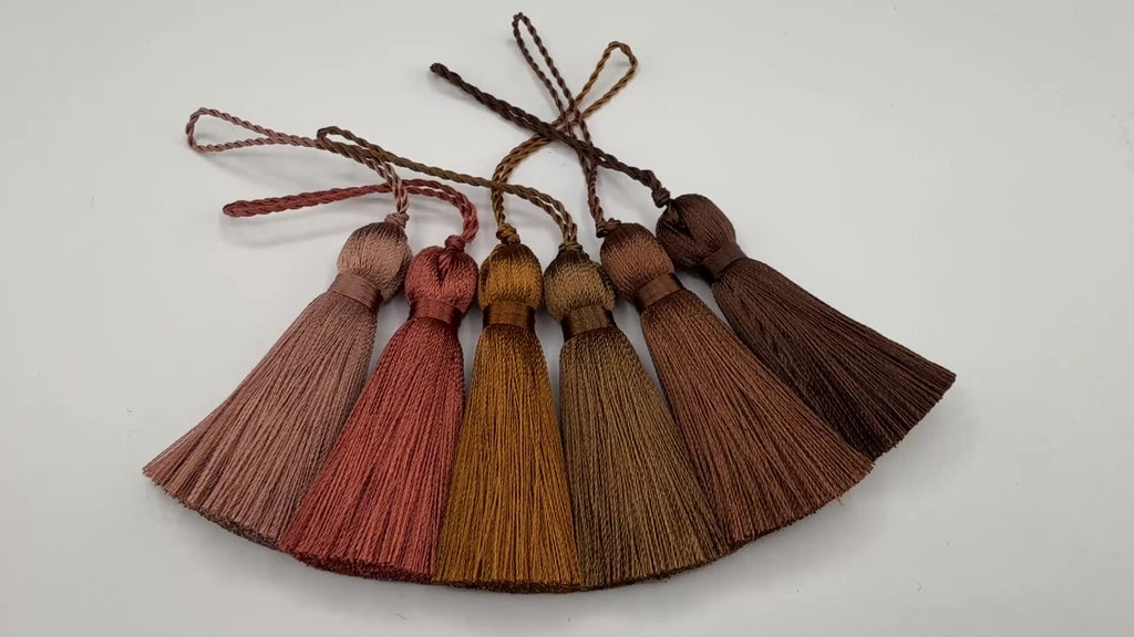 Brown 2 inches small silk tassels