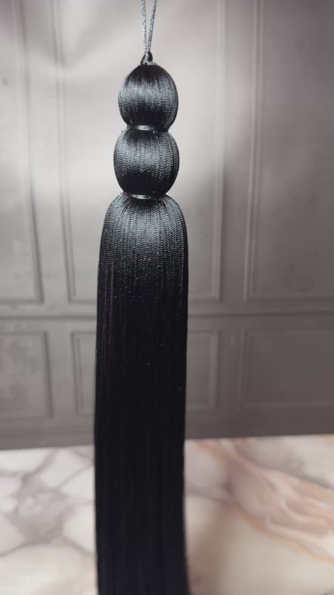 Decor 11.8 inches (30cm) MEGA thick silk tassel with beads