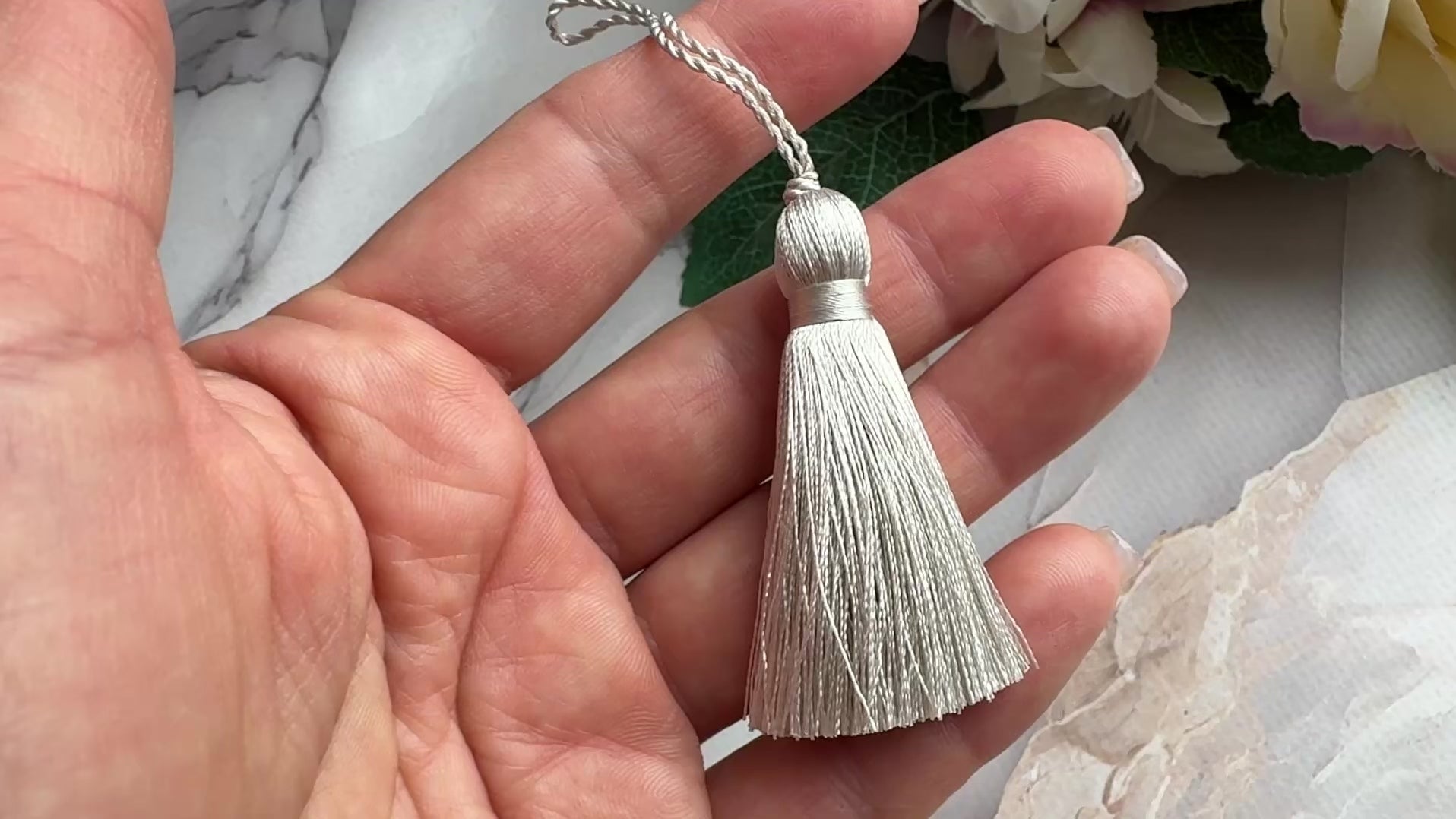 Gray Decoration 2 inches small silk tassels
